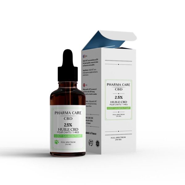 Huile CBD 2.5% Chats saveur saumon fumé
