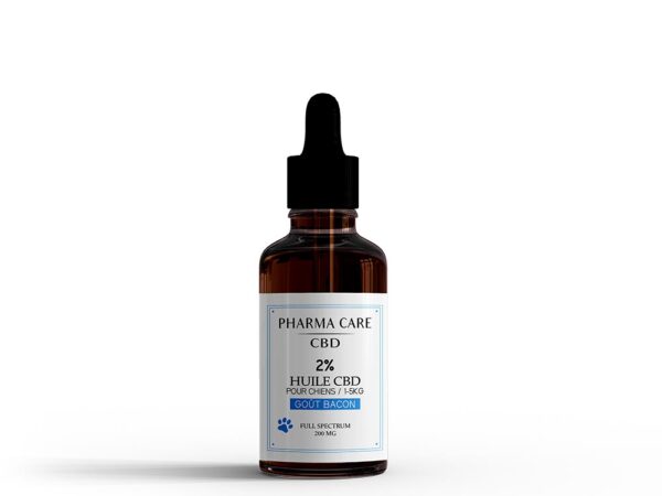 Huile CBD 02% Chiens 1-5kg saveur Bacon
