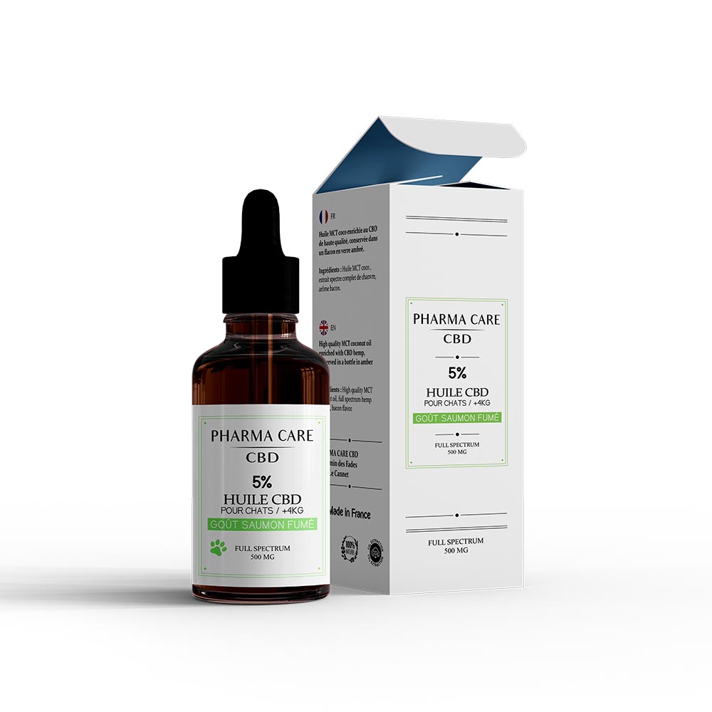 Huile CBD 5% Chats saveur saumon fumé