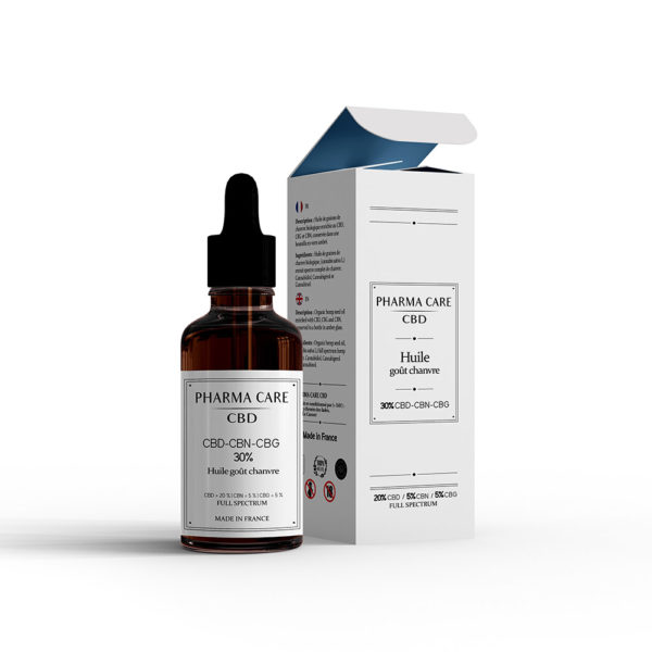 Huile CBD CBG CBN 30% Bio saveur chanvre