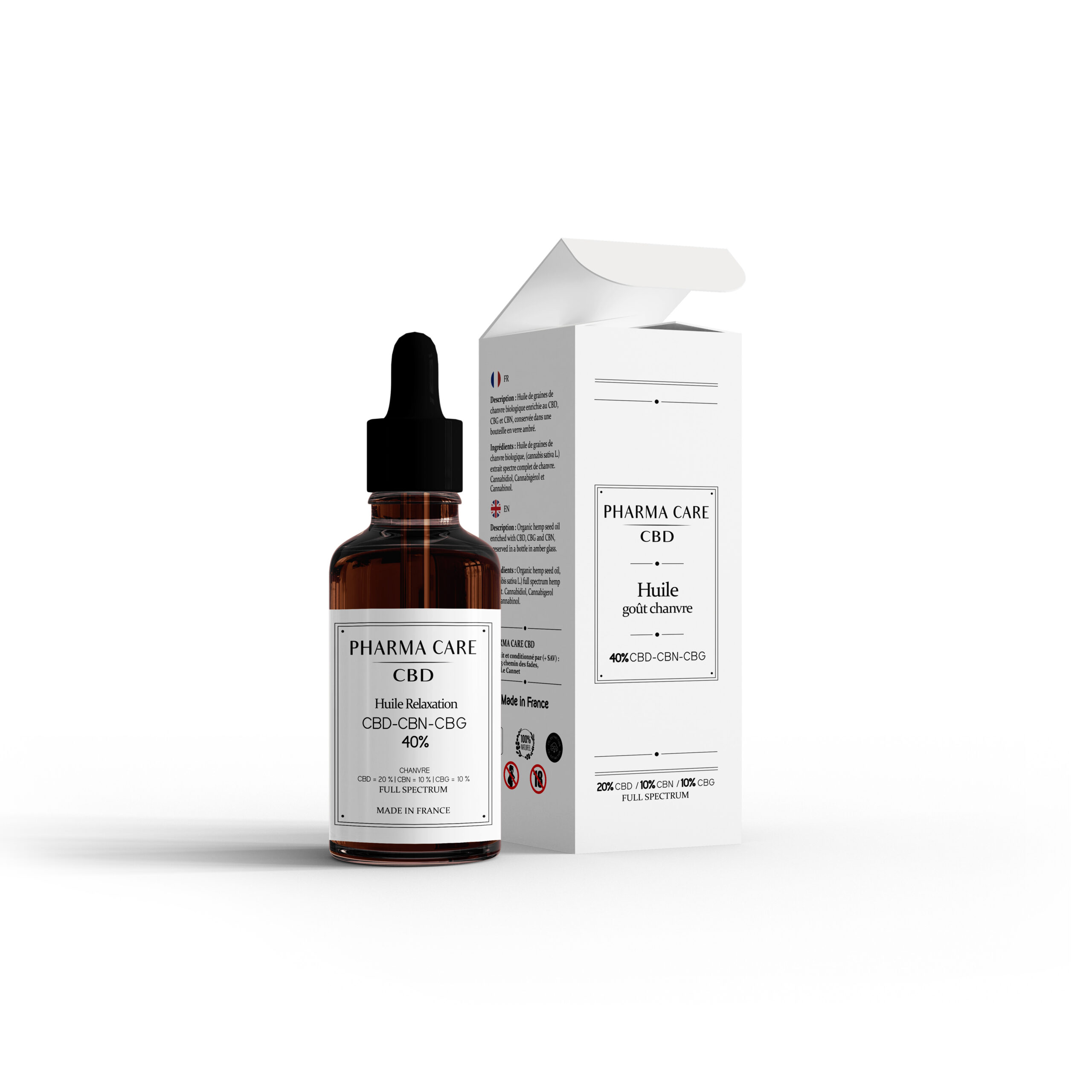 Huile Relaxation CBD CBG CBN 40% Bio Chanvre