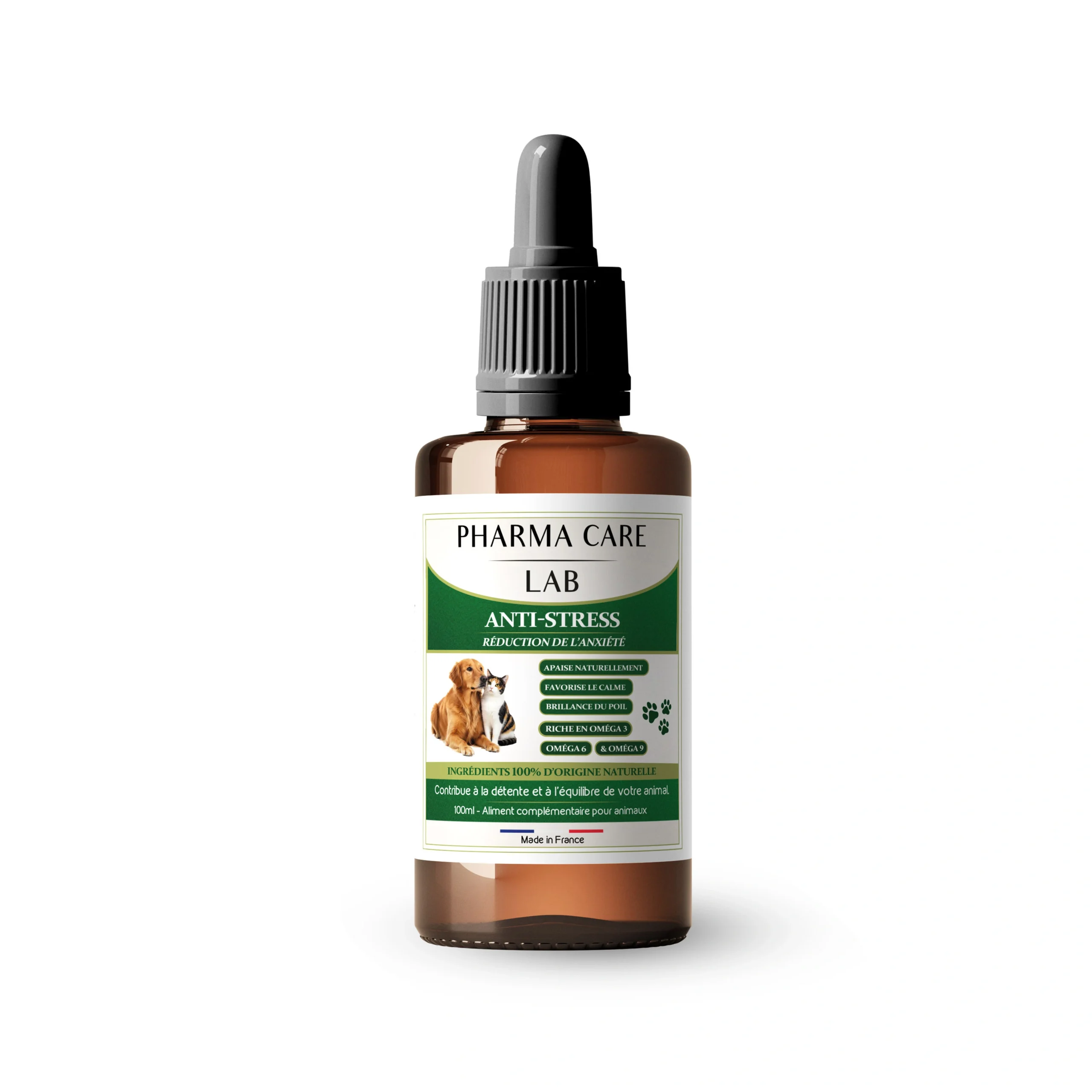 Huile Anti-Stress pour Animaux – Réduction de l’Anxiété